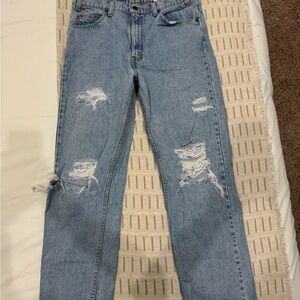 Classic Blue Distressed Women’s Jeans